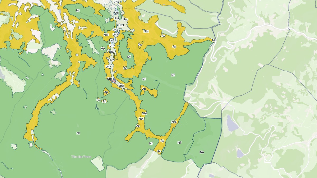 Aperçu cartographique de Plainfaing, centré sur la commune