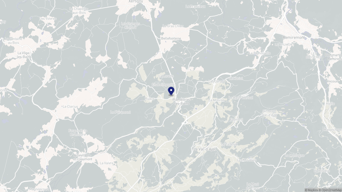 Aperçu cartographique de Plombières-les-Bains, centré sur la commune