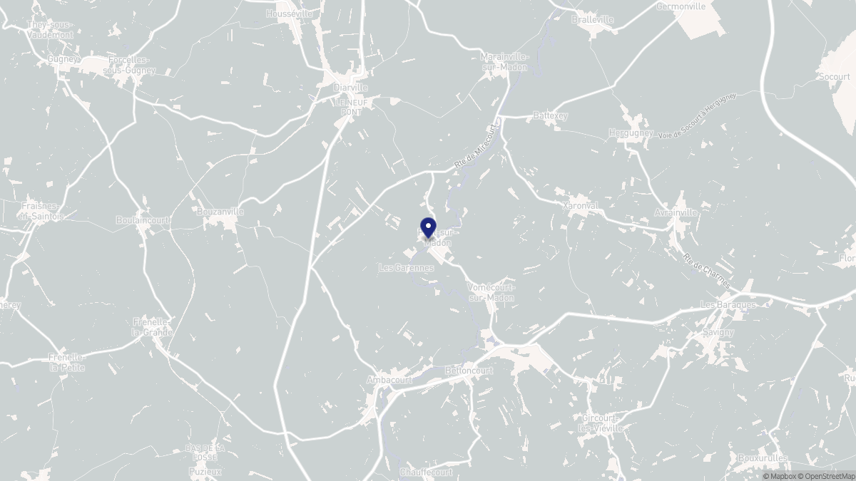 Aperçu cartographique de Pont-sur-Madon, centré sur la commune