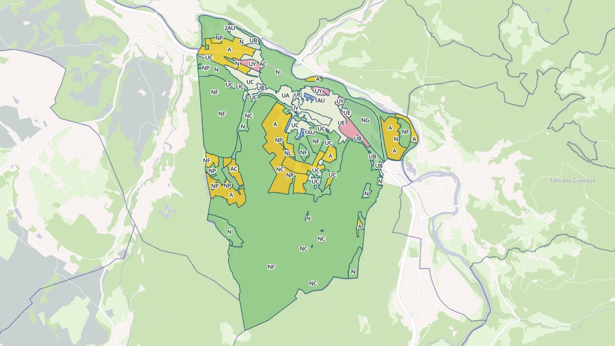 Aperçu cartographique de Pouxeux, centré sur la commune