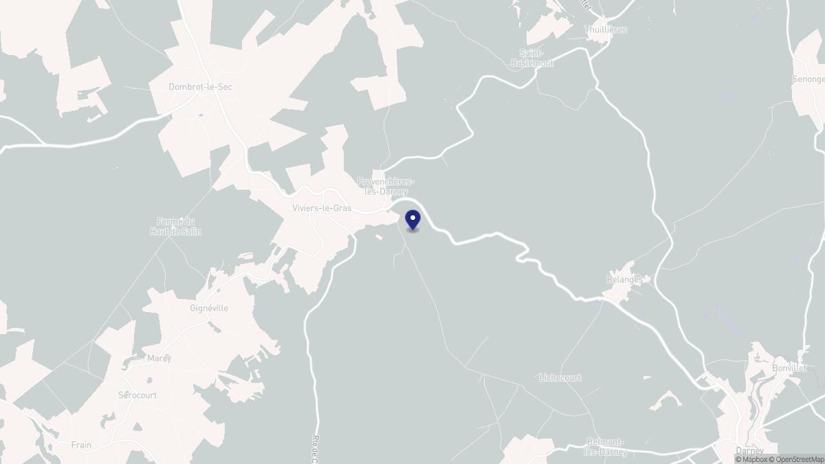 Aperçu cartographique de Provenchères-lès-Darney, centré sur la commune