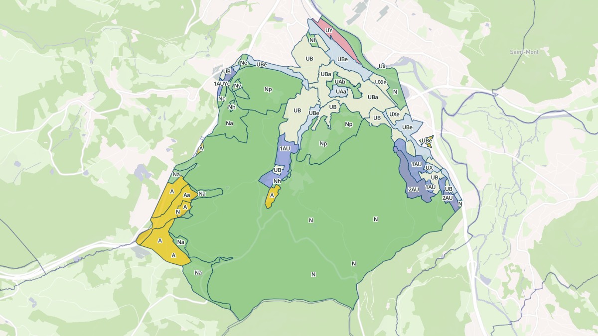 Aperçu cartographique de Remiremont, centré sur la commune