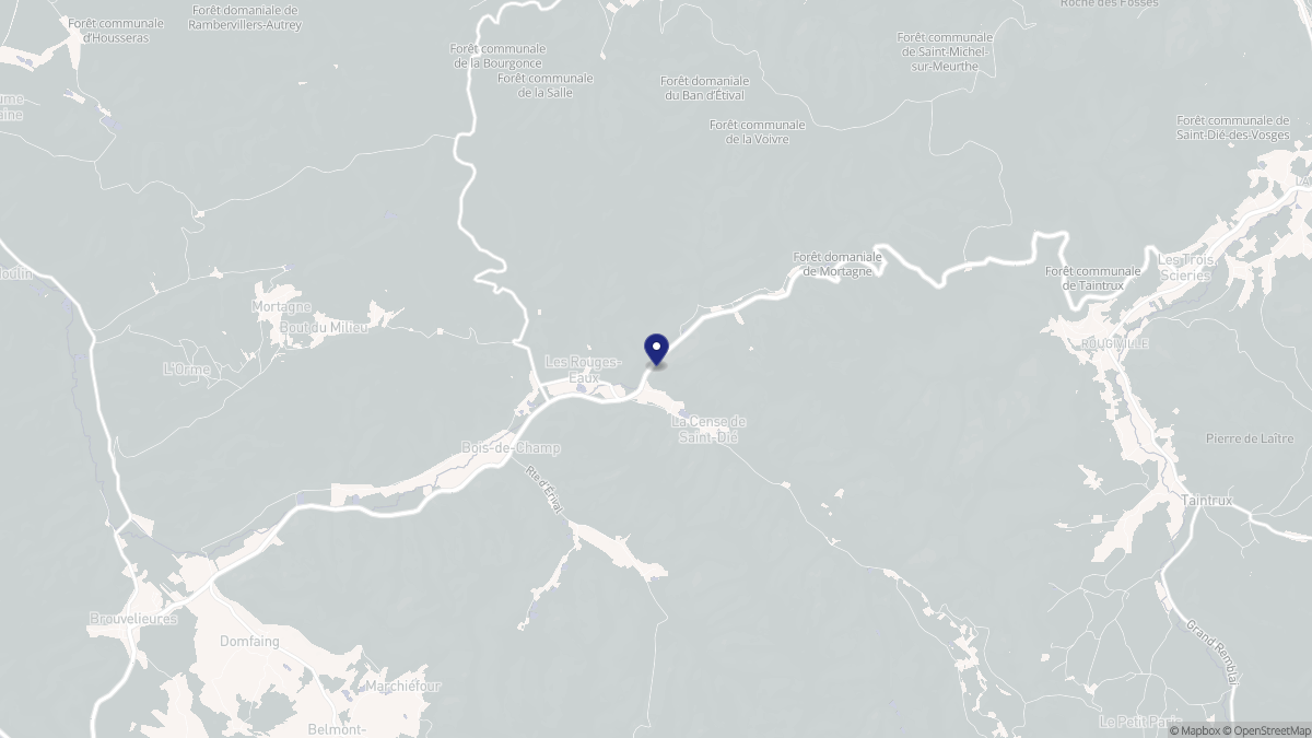 Aperçu cartographique de Les Rouges-Eaux, centré sur la commune