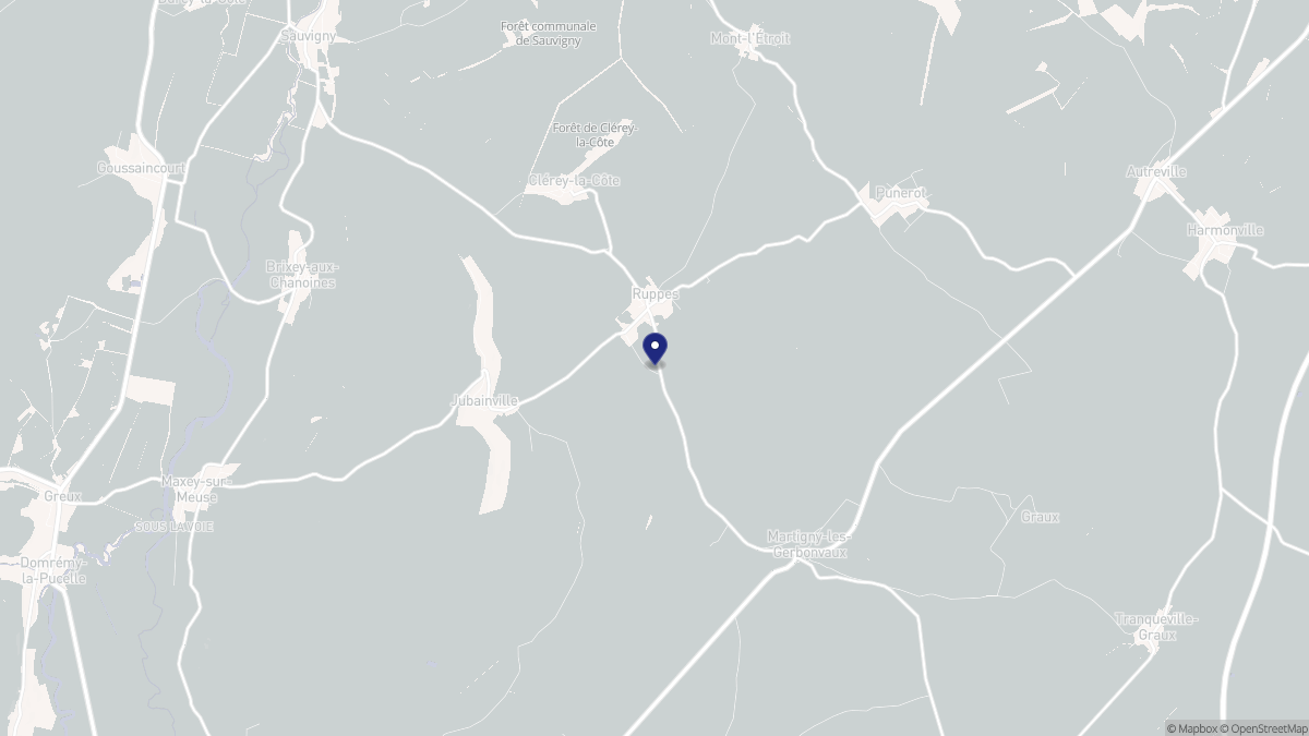 Aperçu cartographique de Ruppes, centré sur la commune