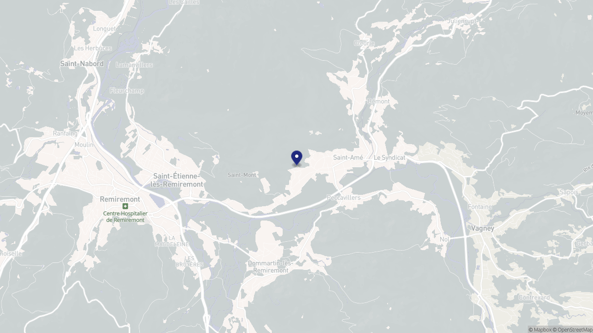 Aperçu cartographique de Saint-Amé, centré sur la commune