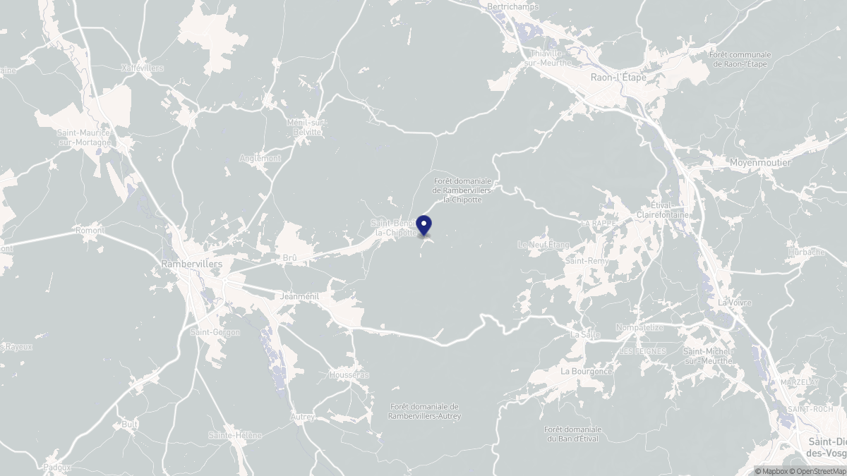 Aperçu cartographique de Saint-Benoît-la-Chipotte, centré sur la commune
