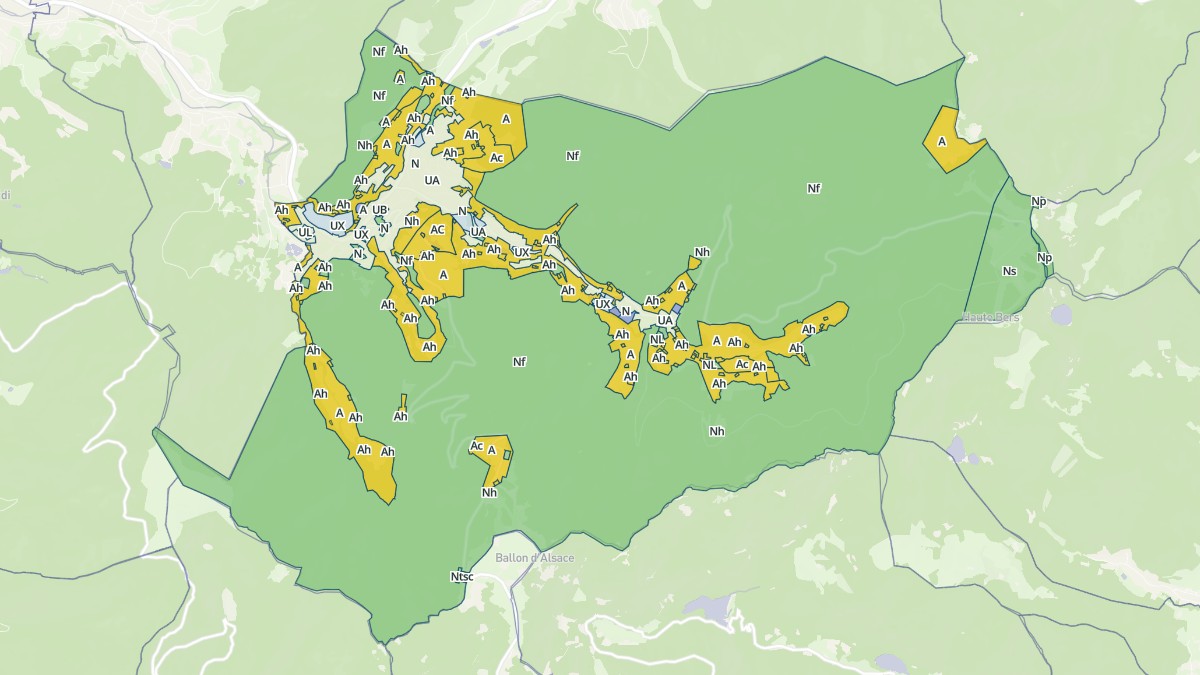 Aperçu cartographique de Saint-Maurice-sur-Moselle, centré sur la commune