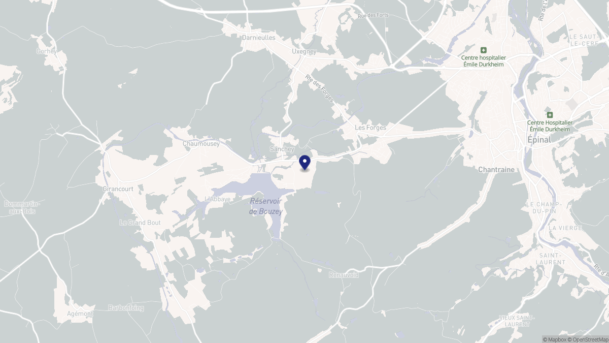 Aperçu cartographique de Sanchey, centré sur la commune