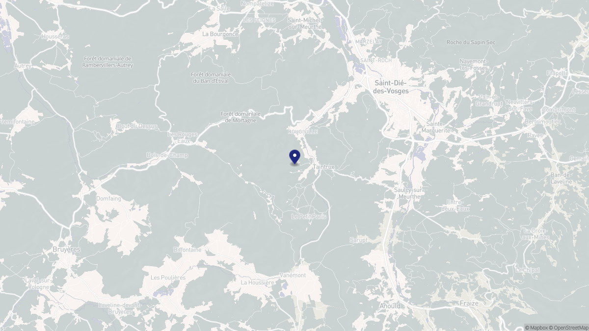 Aperçu cartographique de Taintrux, centré sur la commune
