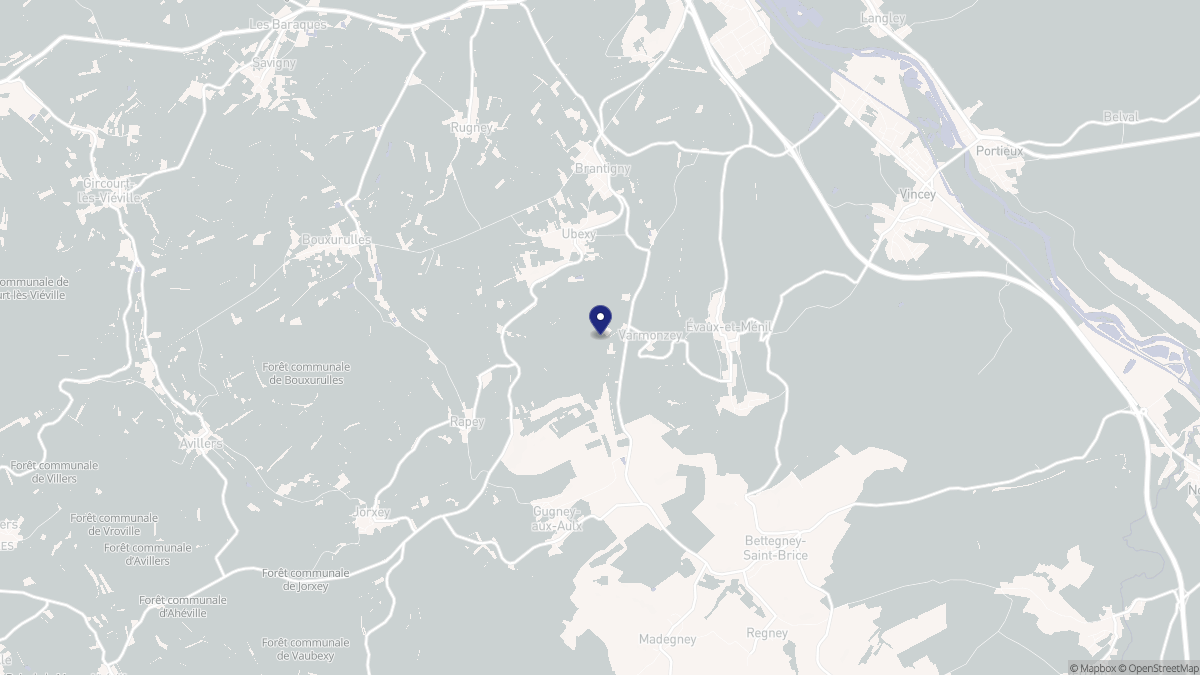 Aperçu cartographique de Varmonzey, centré sur la commune
