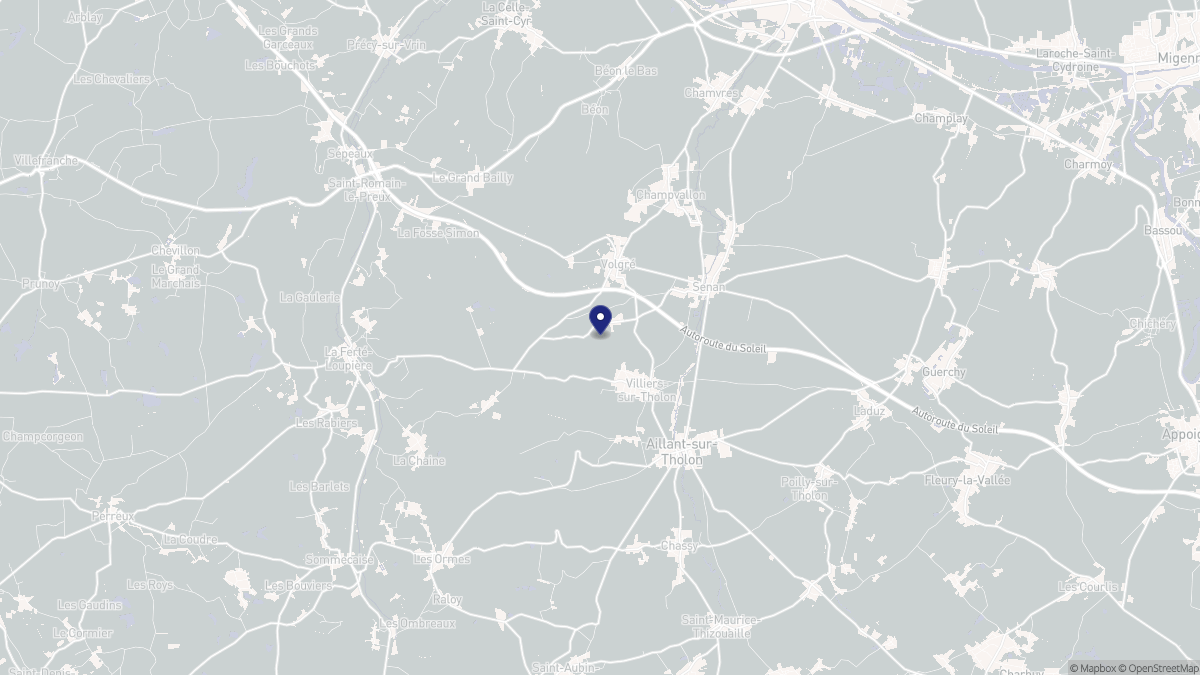 Aperçu cartographique de Montholon, centré sur la commune