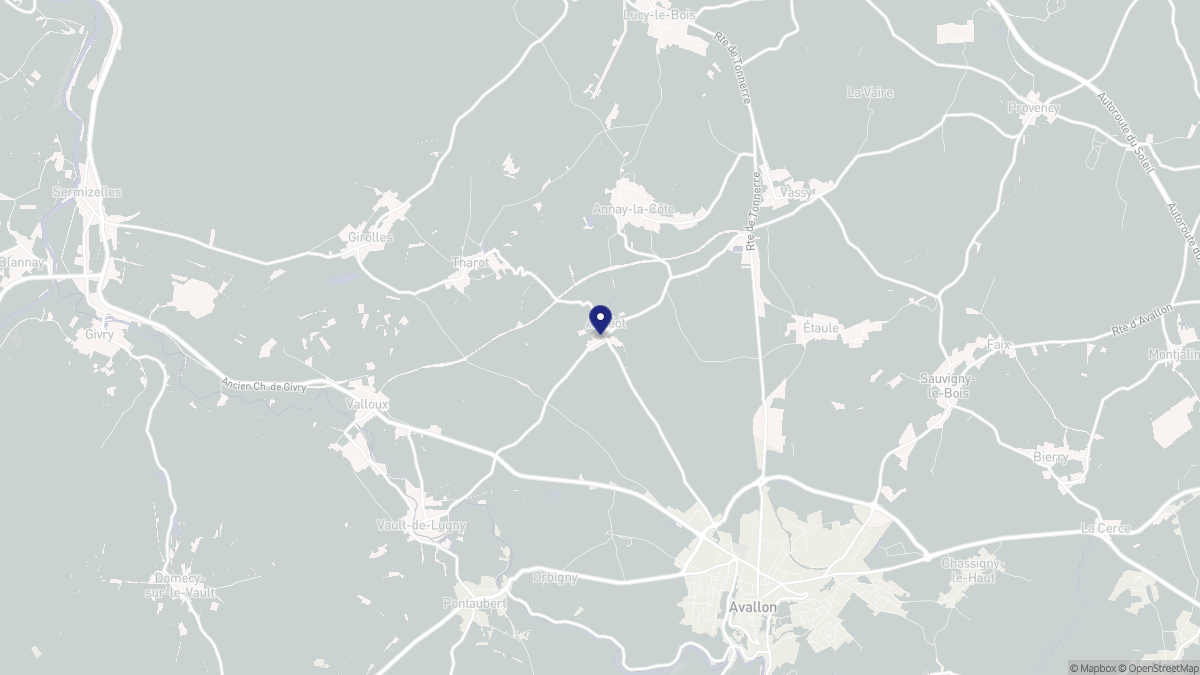 Aperçu cartographique de Annéot, centré sur la commune