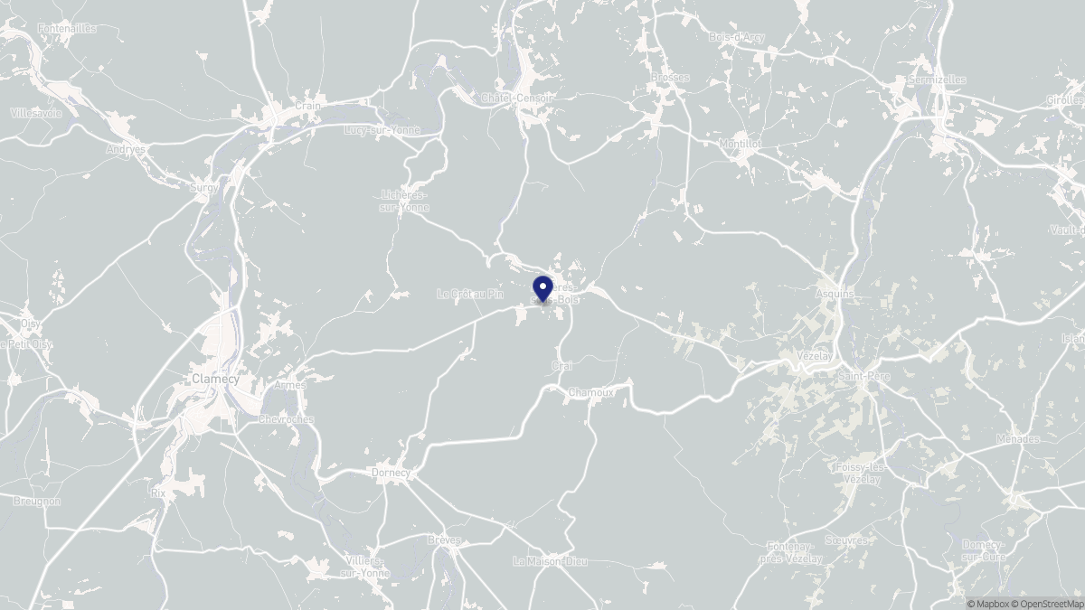 Aperçu cartographique de Asnières-sous-Bois, centré sur la commune