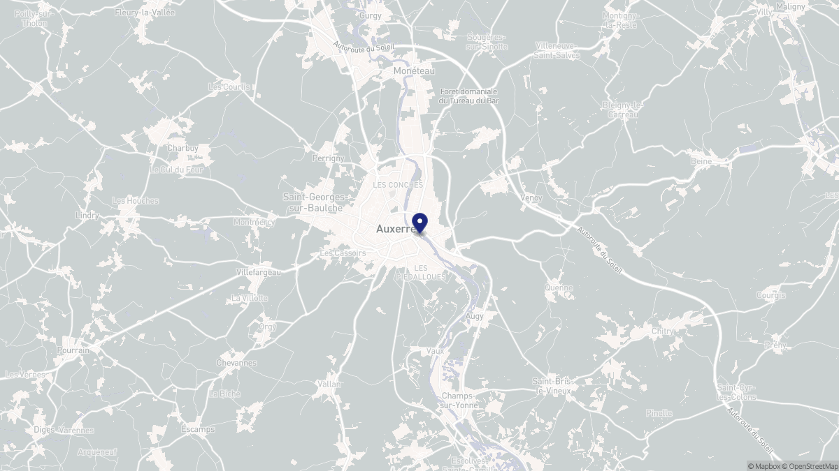 Aperçu cartographique de Auxerre, centré sur la commune