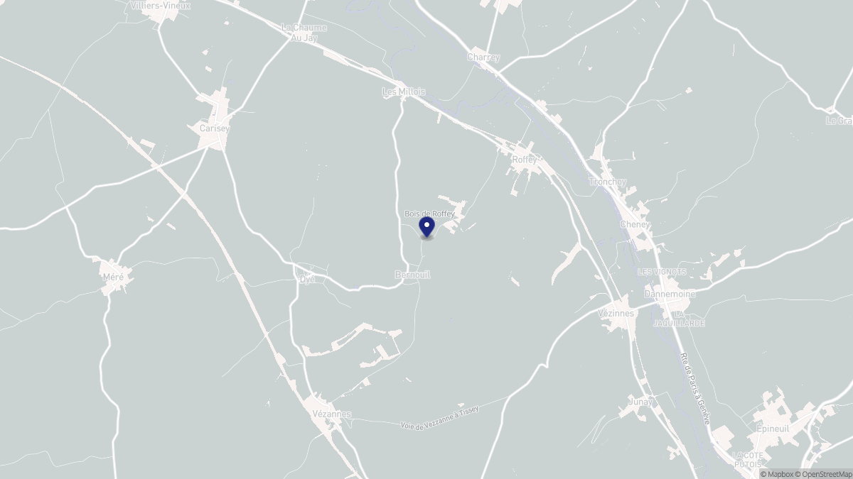 Aperçu cartographique de Bernouil, centré sur la commune