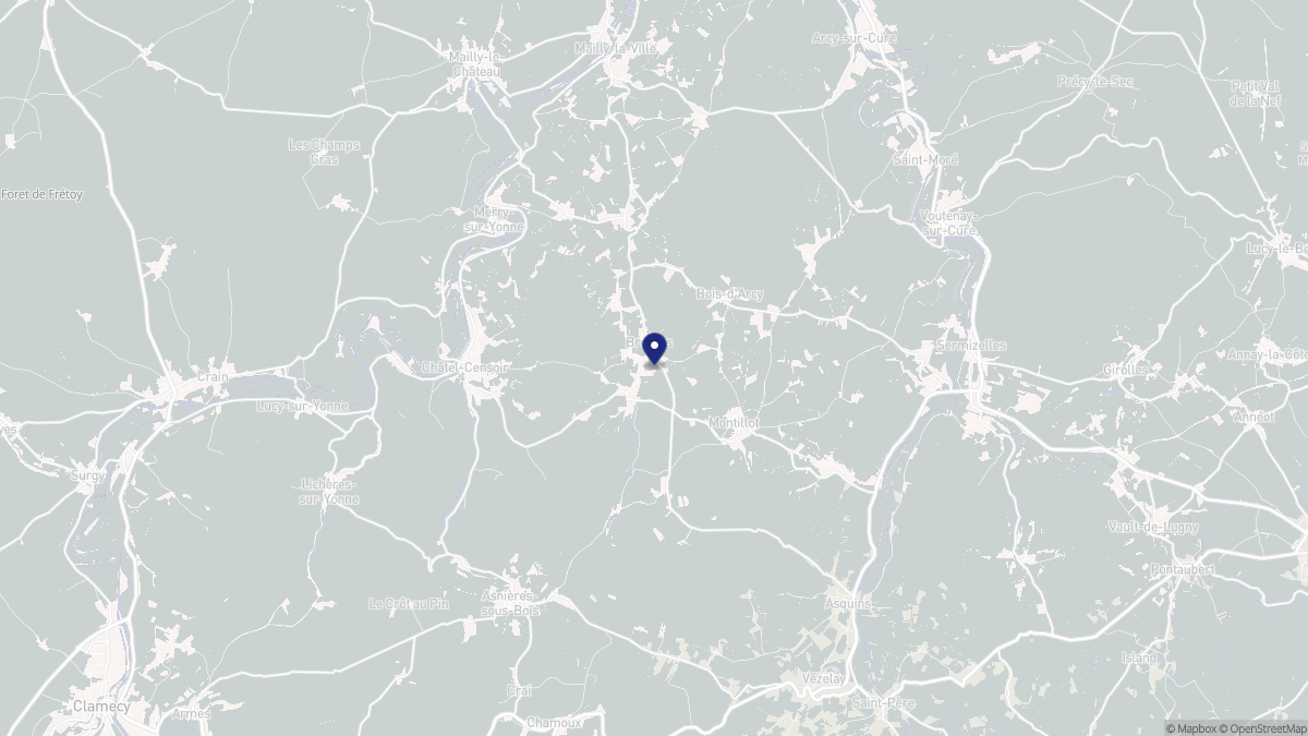 Aperçu cartographique de Brosses, centré sur la commune