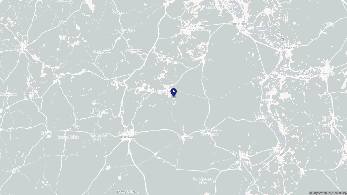 Aperçu cartographique de Charentenay, centré sur la commune