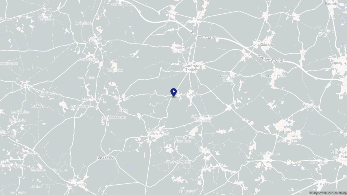 Aperçu cartographique de Chassy, centré sur la commune
