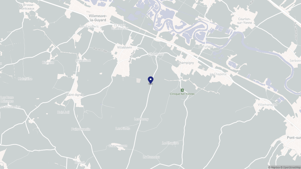 Aperçu cartographique de Chaumont, centré sur la commune
