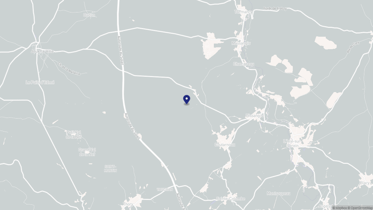 Aperçu cartographique de Coutarnoux, centré sur la commune
