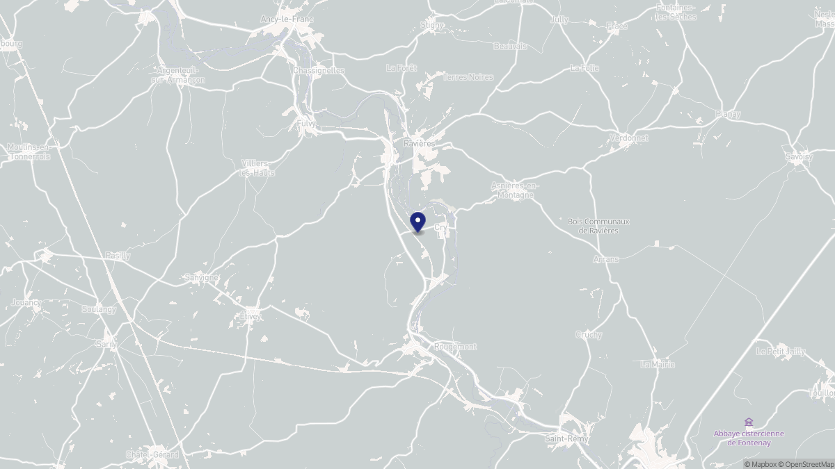 Aperçu cartographique de Cry, centré sur la commune