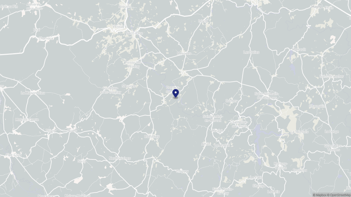Aperçu cartographique de Domecy-sur-Cure, centré sur la commune