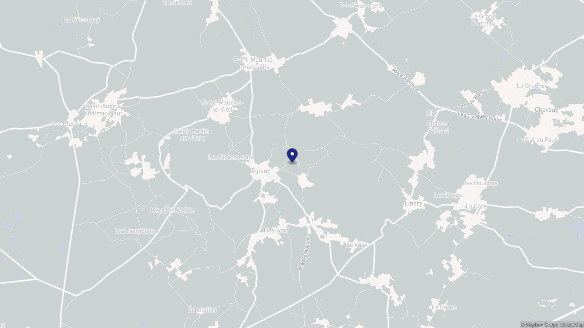 Aperçu cartographique de Égleny, centré sur la commune