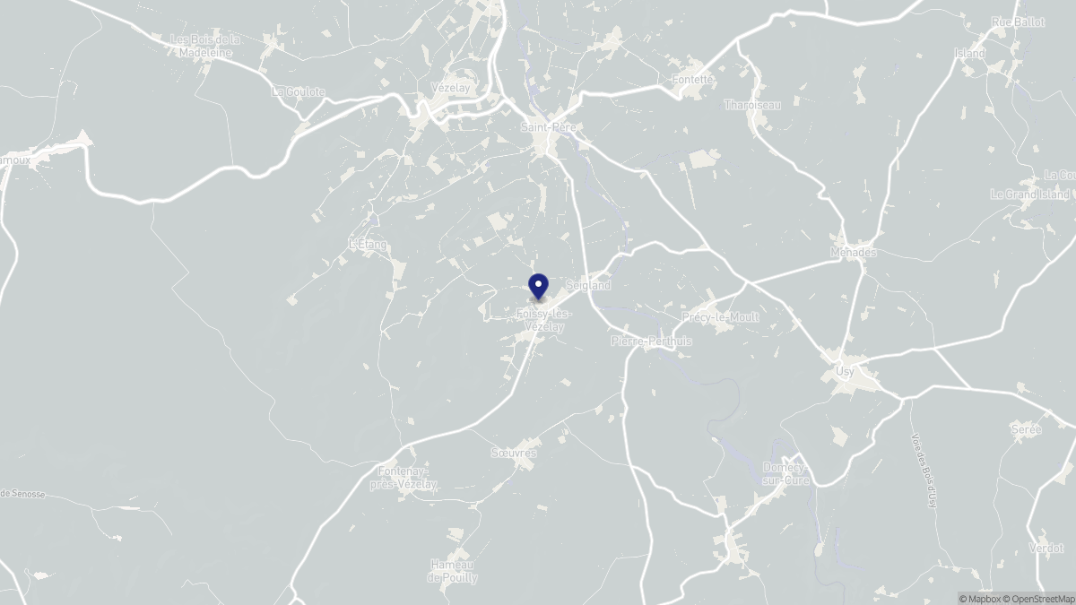 Aperçu cartographique de Foissy-lès-Vézelay, centré sur la commune