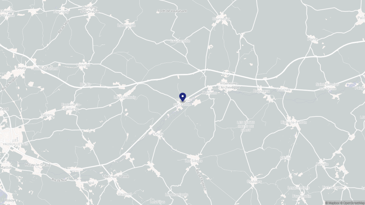 Aperçu cartographique de Foissy-sur-Vanne, centré sur la commune