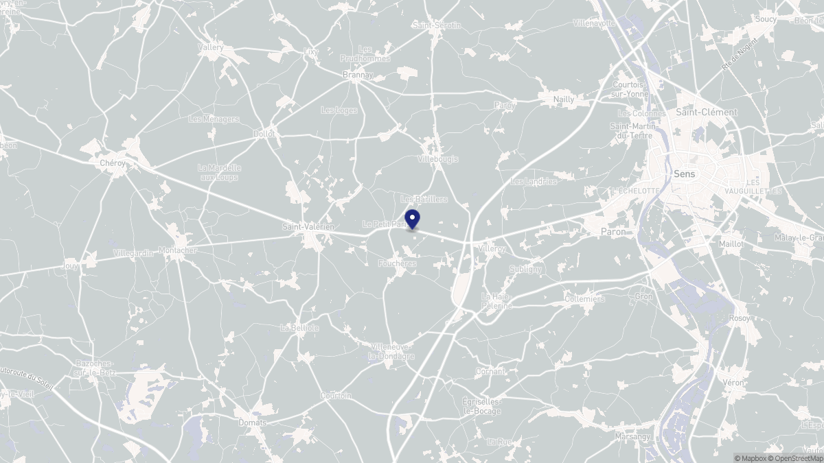 Aperçu cartographique de Fouchères, centré sur la commune