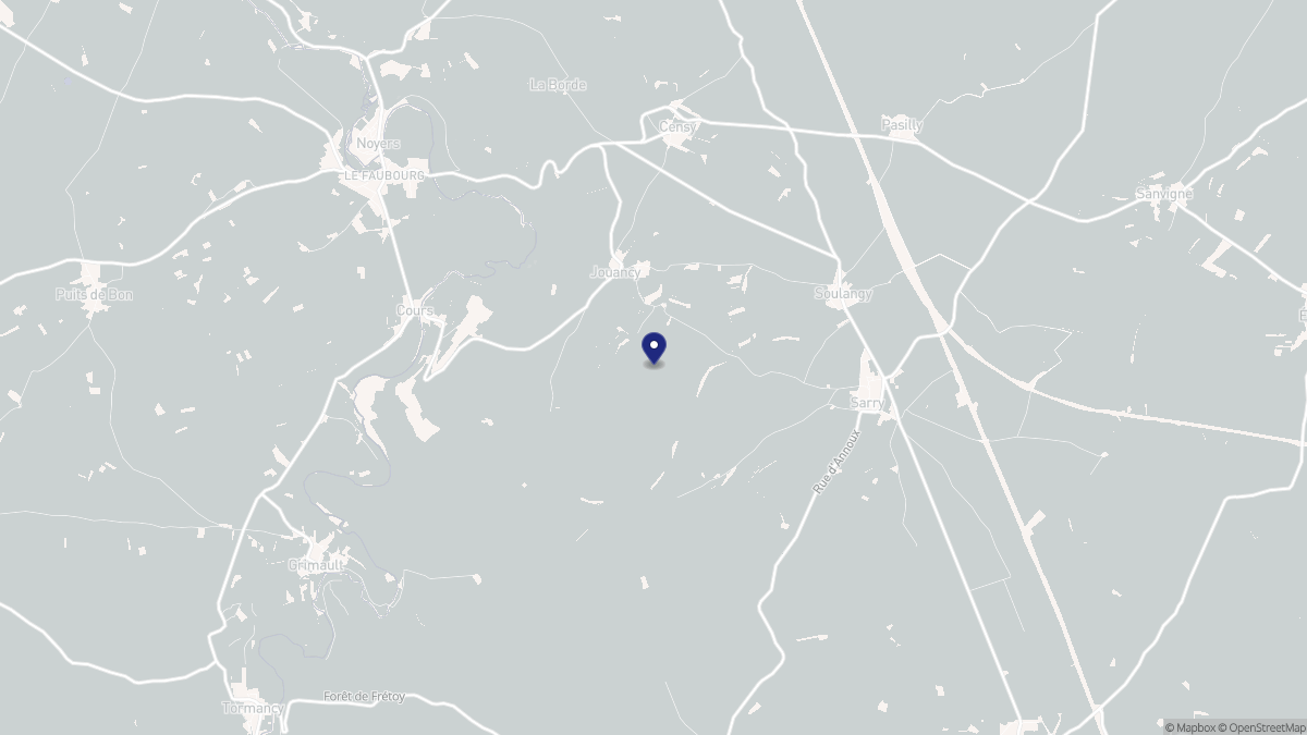 Aperçu cartographique de Jouancy, centré sur la commune