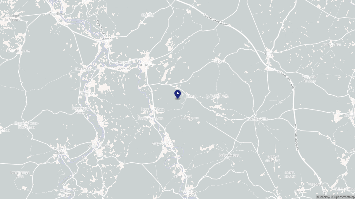 Aperçu cartographique de Lucy-sur-Cure, centré sur la commune