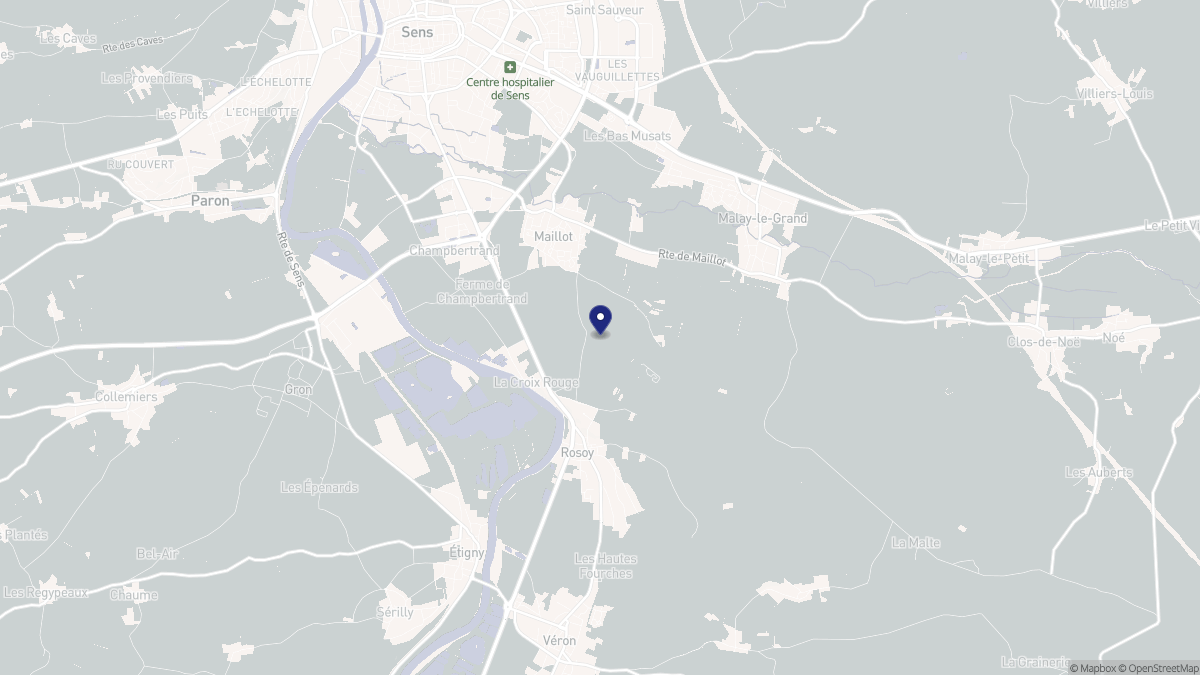 Aperçu cartographique de Maillot, centré sur la commune