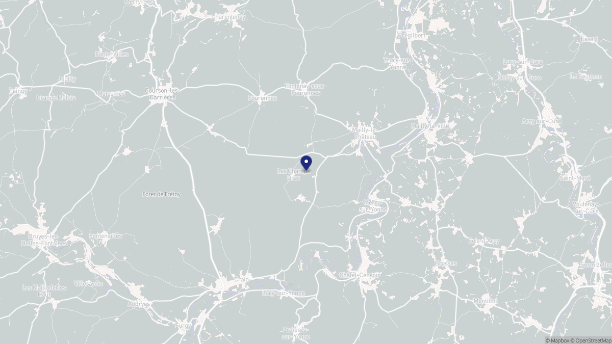 Aperçu cartographique de Mailly-le-Château, centré sur la commune