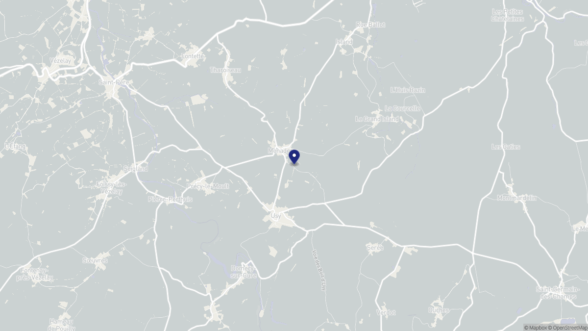 Aperçu cartographique de Menades, centré sur la commune
