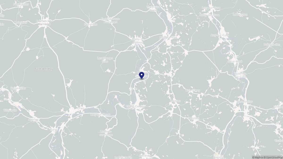 Aperçu cartographique de Merry-sur-Yonne, centré sur la commune