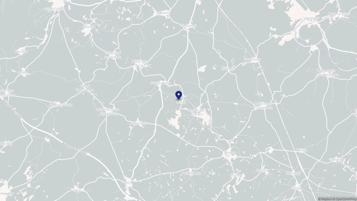 Aperçu cartographique de Môlay, centré sur la commune