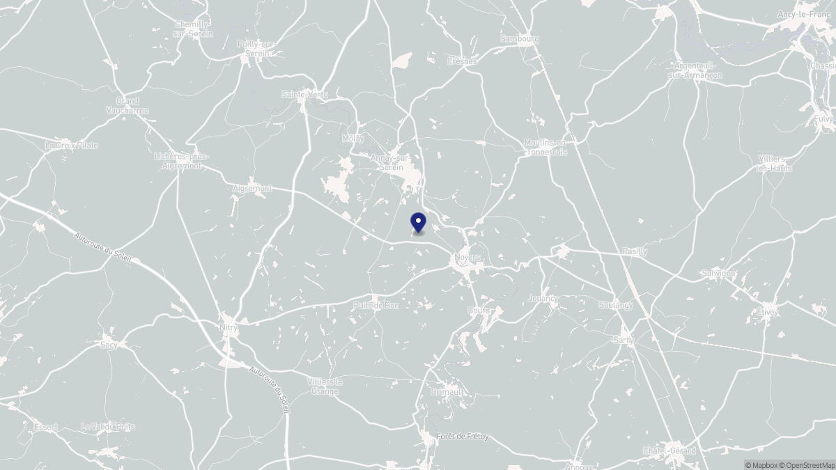 Aperçu cartographique de Noyers, centré sur la commune