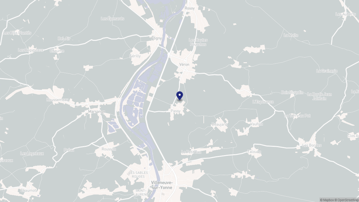 Aperçu cartographique de Passy, centré sur la commune
