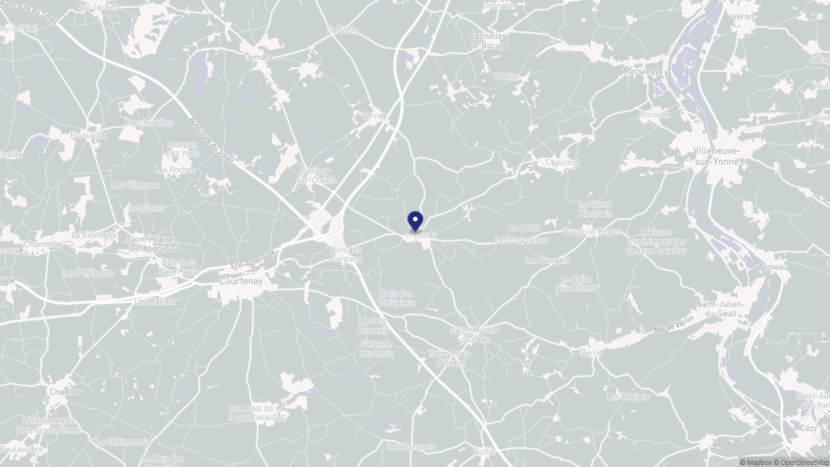 Aperçu cartographique de Piffonds, centré sur la commune