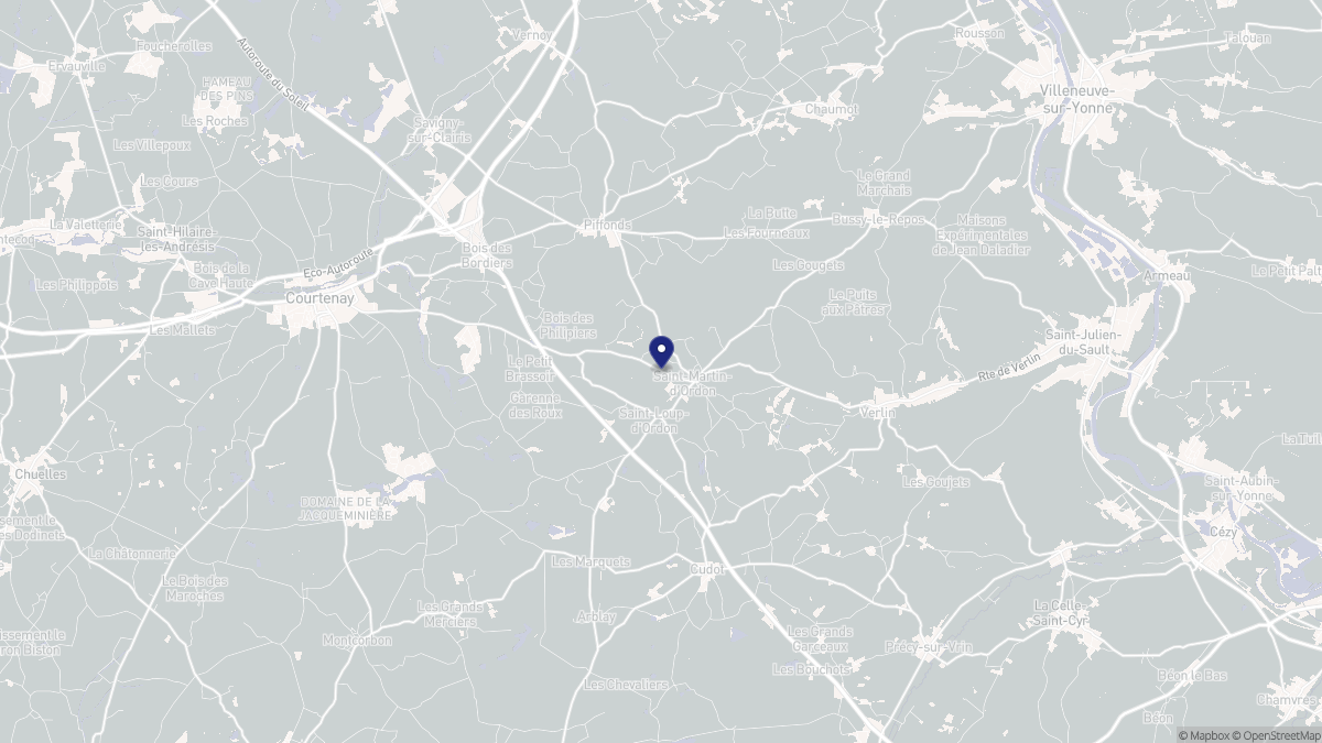 Aperçu cartographique de Saint-Martin-d'Ordon, centré sur la commune