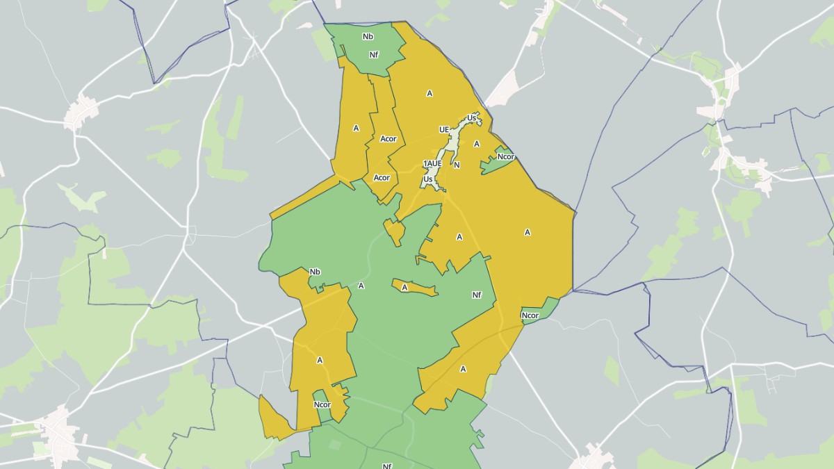 Aperçu cartographique de Saint-Maurice-aux-Riches-Hommes, centré sur la commune