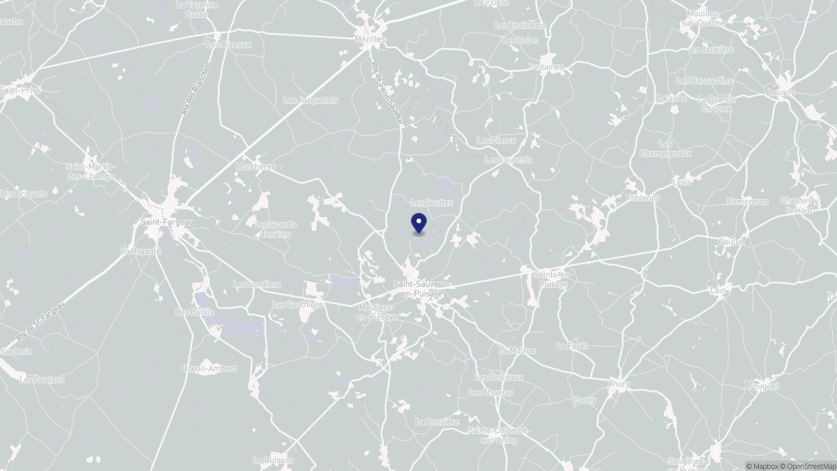 Aperçu cartographique de Saint-Sauveur-en-Puisaye, centré sur la commune