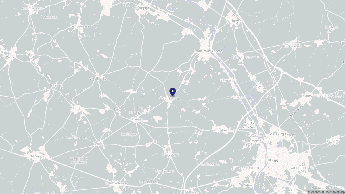 Aperçu cartographique de Saint-Sérotin, centré sur la commune