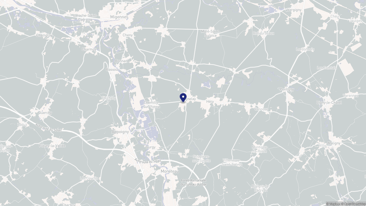 Aperçu cartographique de Seignelay, centré sur la commune