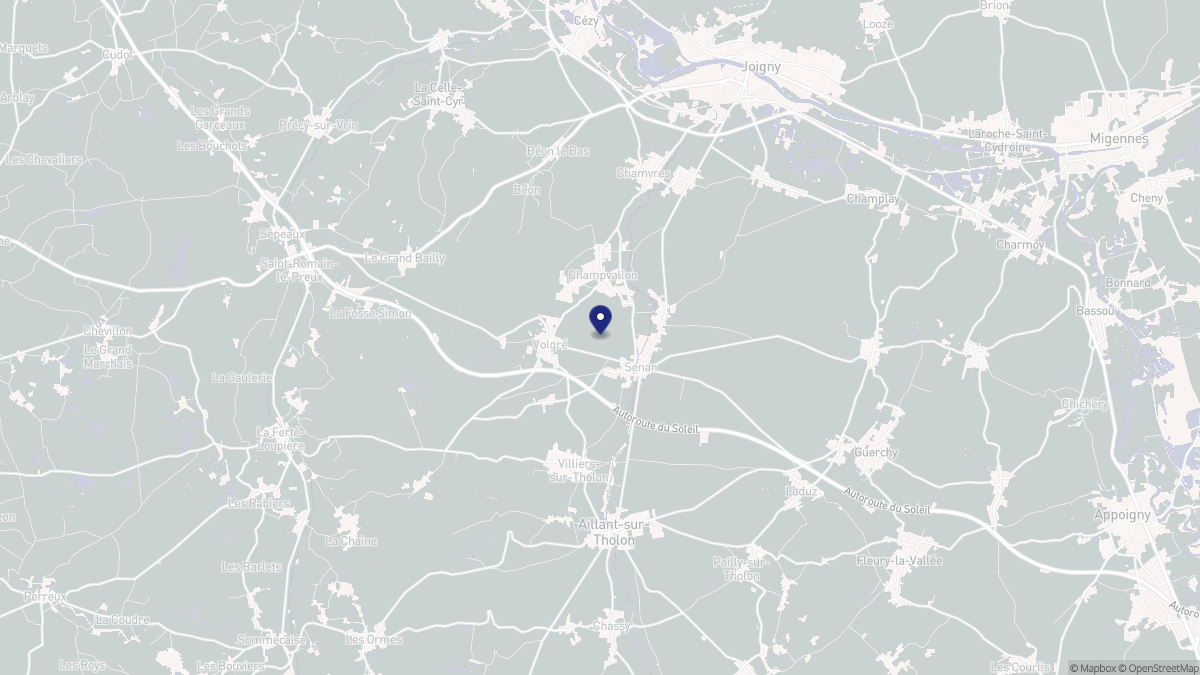 Aperçu cartographique de Senan, centré sur la commune