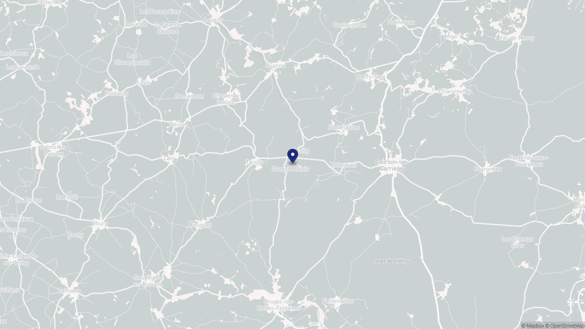 Aperçu cartographique de Les Hauts de Forterre, centré sur la commune