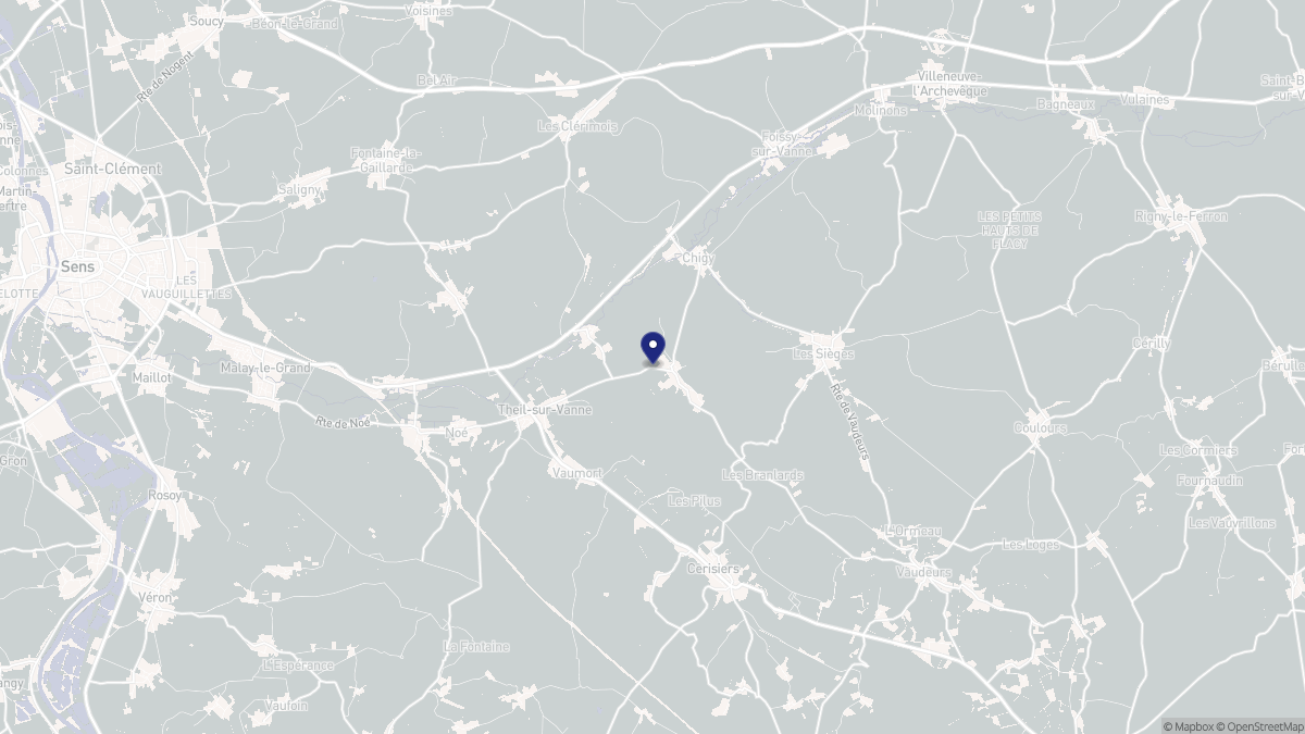 Aperçu cartographique de Les Vallées de la Vanne, centré sur la commune