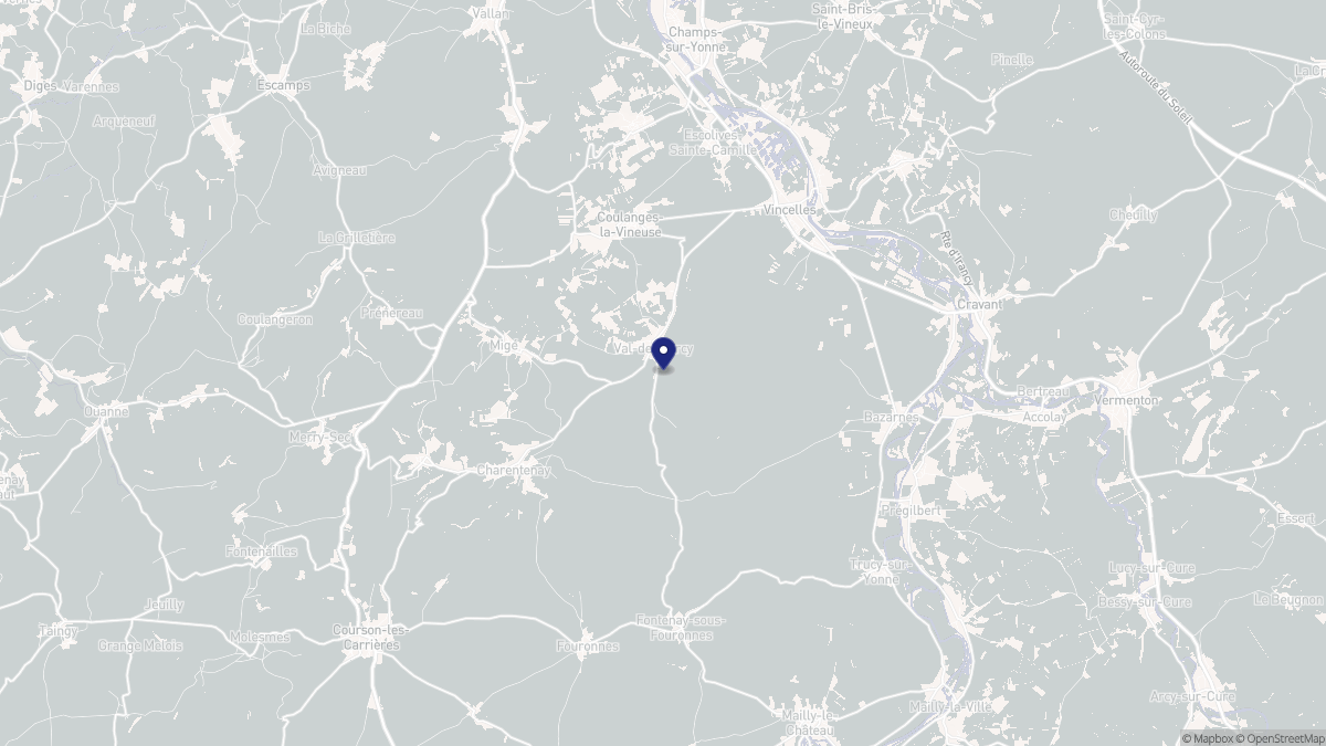 Aperçu cartographique de Val-de-Mercy, centré sur la commune
