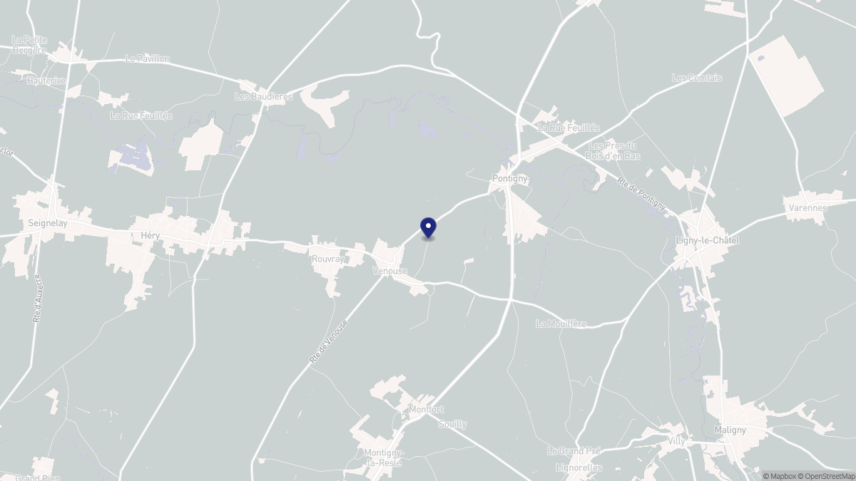 Aperçu cartographique de Venouse, centré sur la commune